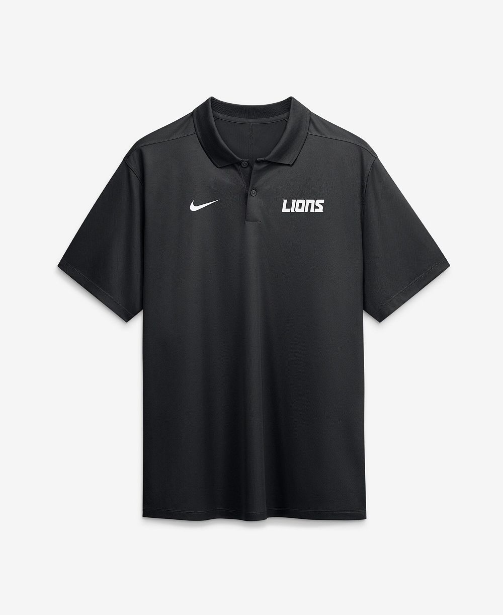 Nike Men's Black Detroit Lions Wordmark Victory Dri-FIT Polo Shirt