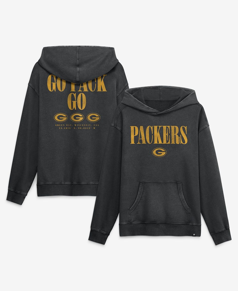 Fanatics Men's Black Green Bay Packers Relaxed Intense Rivalry French Terry Hoodie