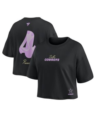 Fanatics Women's Dallas Cowboys Dak Prescott Relaxed-Fit Cropped T-Shirt