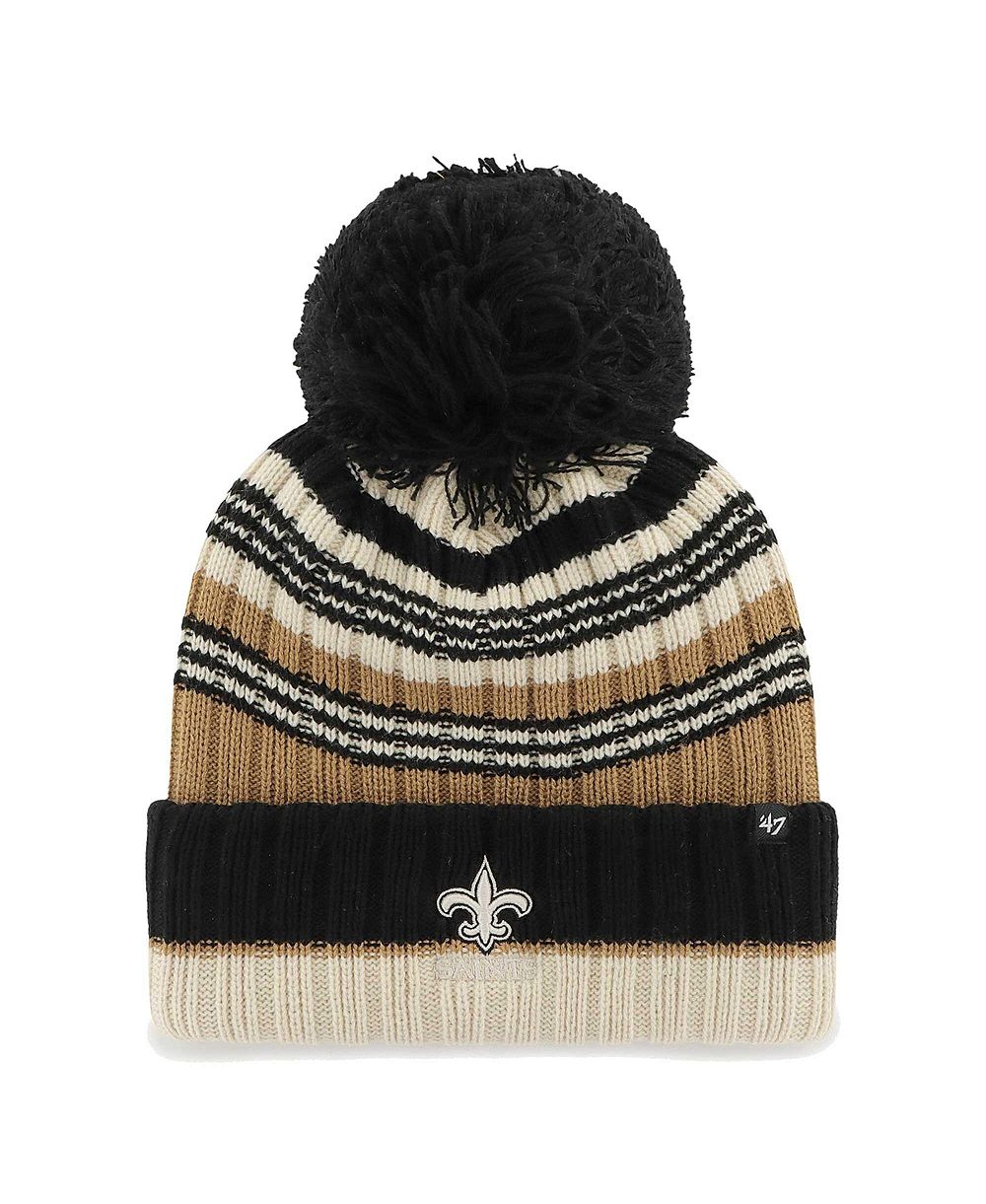 Женская вязаная шапка '47 Brand Natural New Orleans Saints Barista Cuffed with Pom