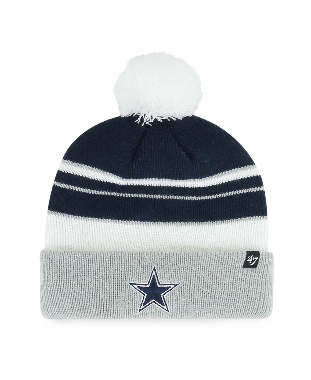 Вязаная шапка '47 Brand Navy Dallas Cowboys Peewee Cuffed с помпоном для детей
