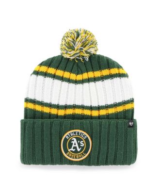 '47 Brand Men's Green Oakland Athletics Plateau Cuffed Knit Hat with Pom