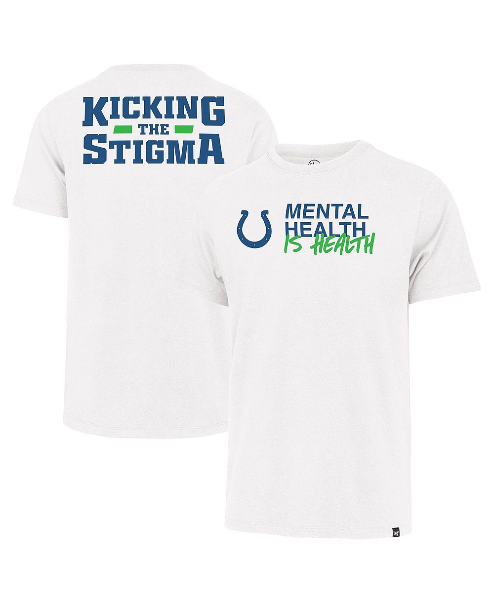 Футболка '47 Brand Men's and Women's White Indianapolis Colts Mental Health is Health Kicking the Stigma