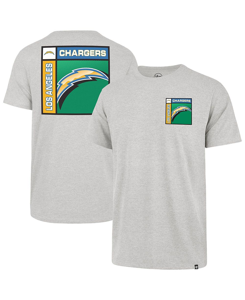 47 Brand Men's Gray Los Angeles Chargers Chrome Plate Franklin T-Shirt