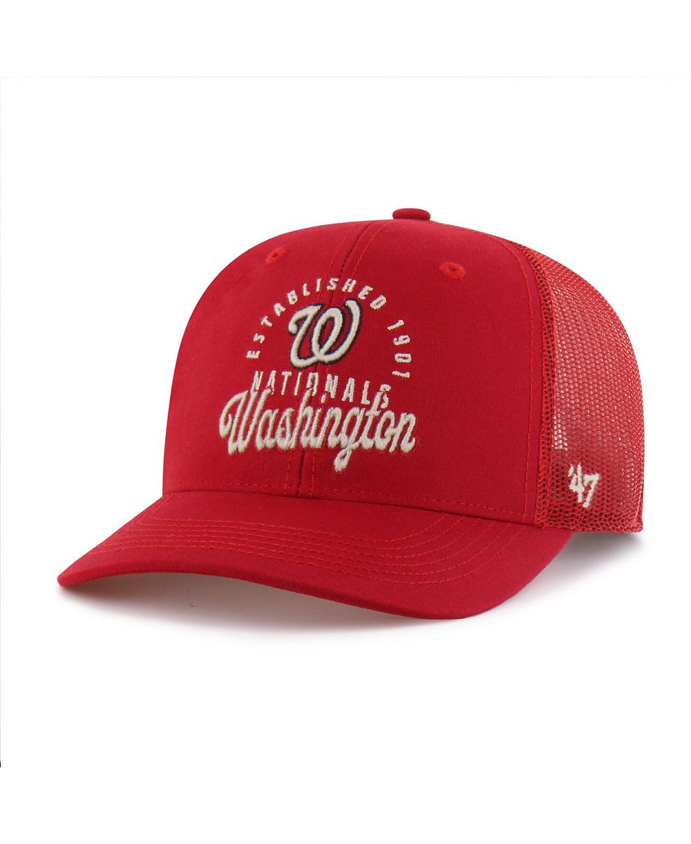 '47 Brand Мужская Red Washington Nationals Pitstop Trucker Adjustable Hat