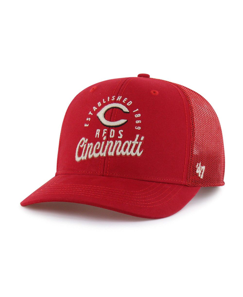 Мужская кепка 47 Brand Red Cincinnati Reds Pitstop Trucker Adjustable Hat