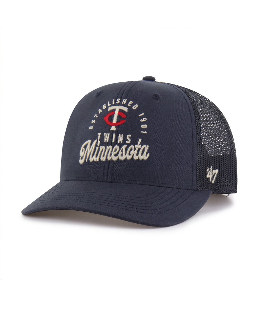 Мужская кепка '47 Brand Navy Minnesota Twins Pitstop Trucker регулируемая