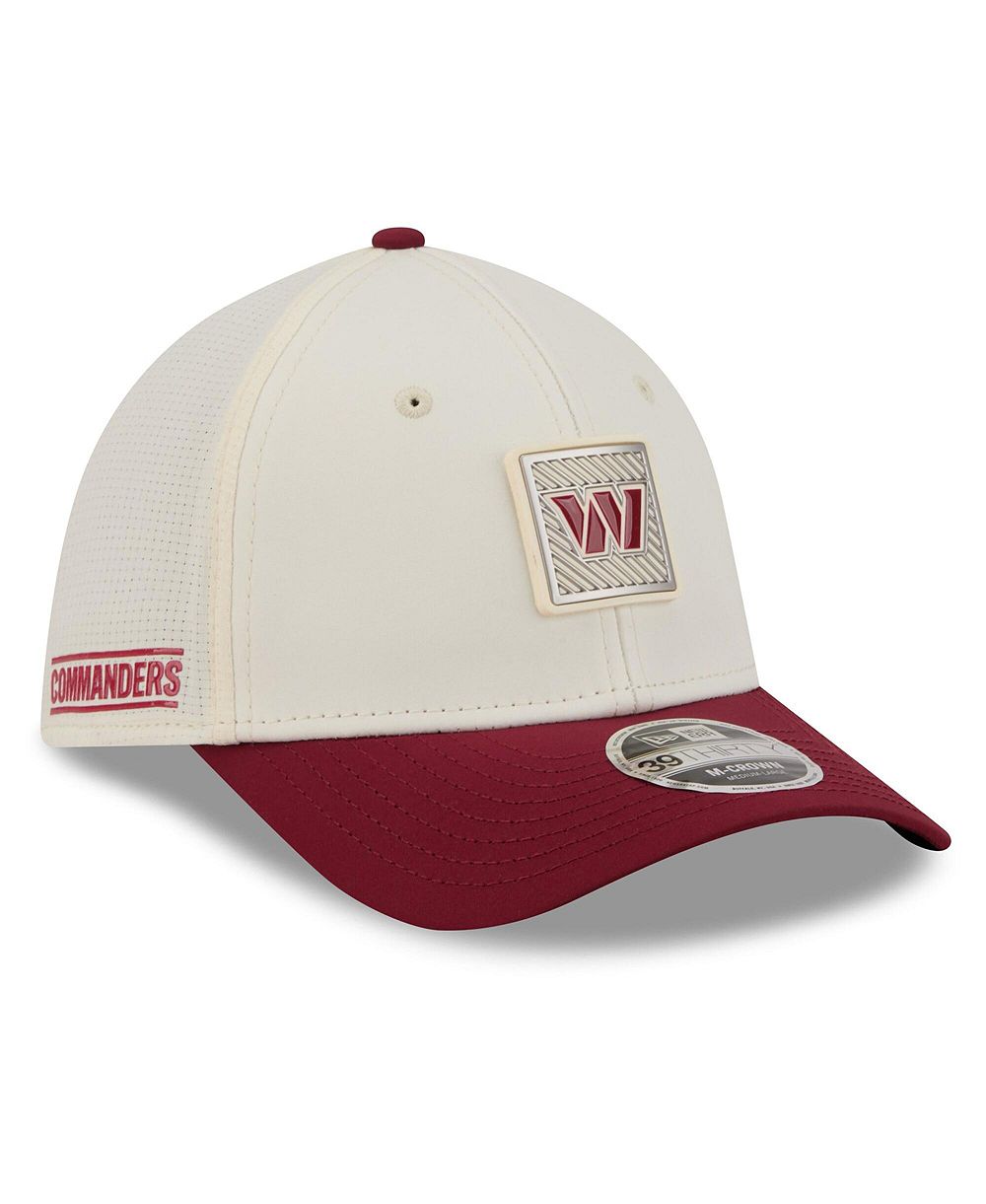 Мужская кепка New Era Washington Commanders 2026 NFL Training Camp 39THIRTY Flex Cream/Burgundy
