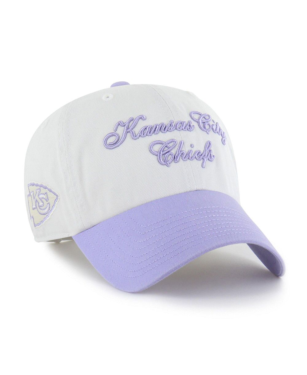 Женская кепка '47 Brand White Kansas City Chiefs Gelato Two-Tone Clean Up регулируемая