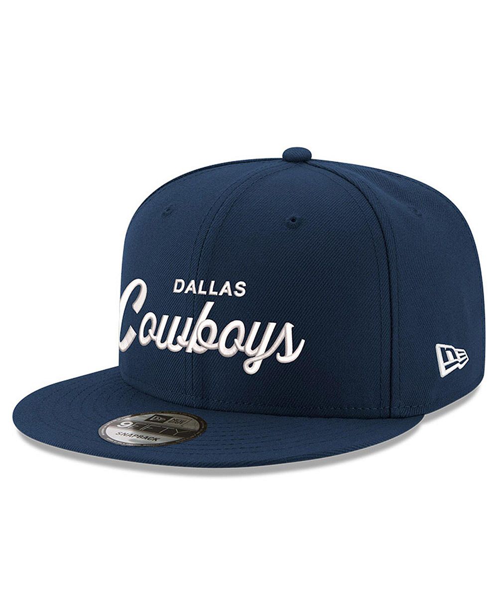 New Era Мужская кепка Dallas Cowboys Core Team Script 9FIFTY Snapback темно-синяя