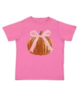 Sweet Wink Детское футболки Coquette Pumpkin Sequin Patch Short Sleeve