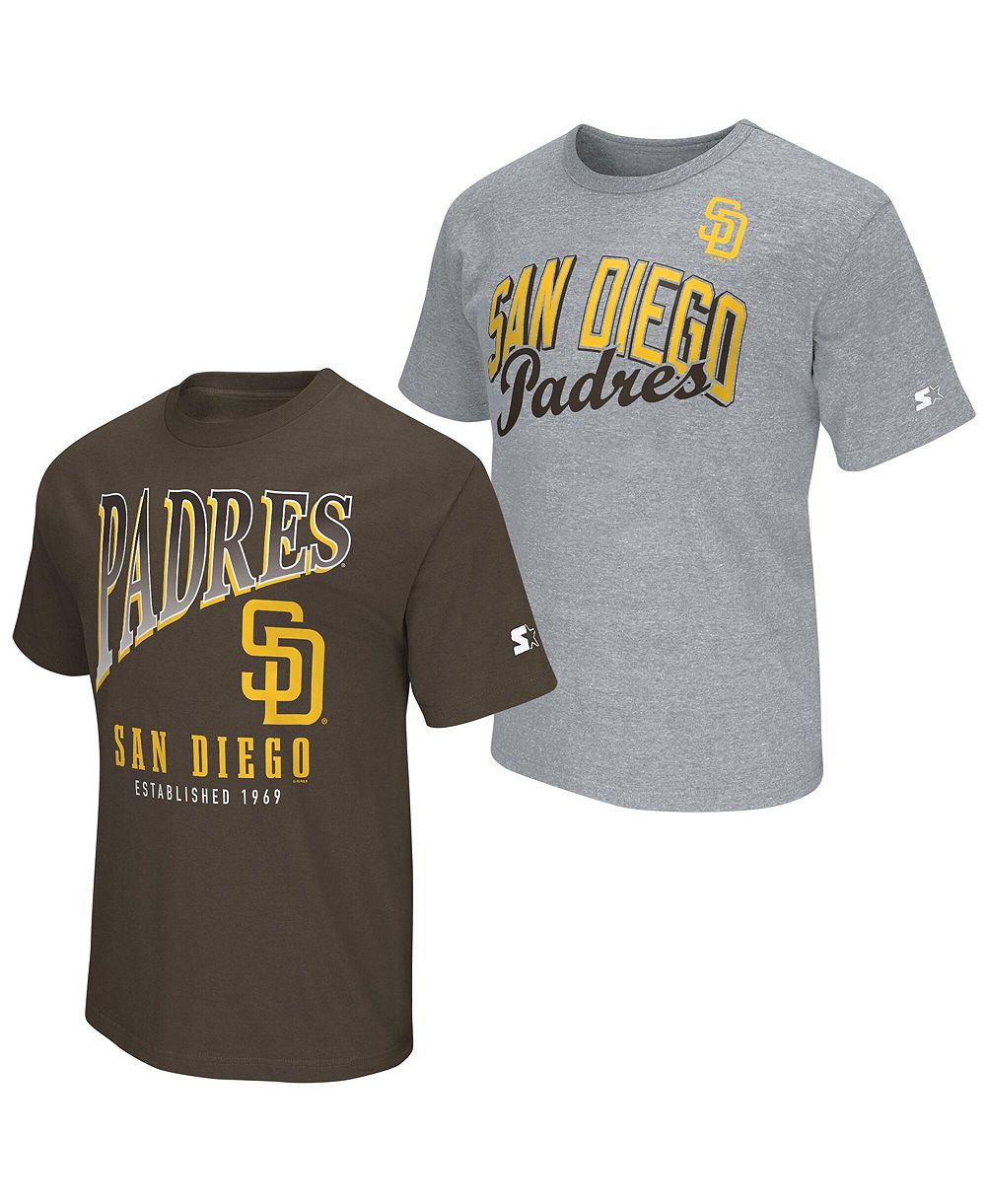 Мужской комплект из двух футболок Starter Brown/Heather Gray San Diego Padres