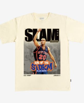 Мужская и женская футболка Slam Allan Houston Cream New York Knicks Hardwood Classics Cover
