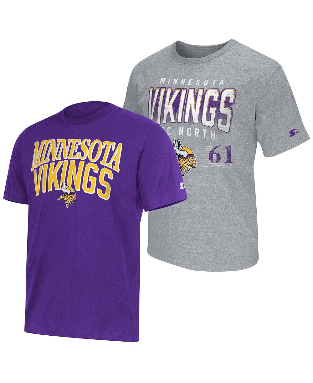 Мужской комплект из двух футболок Starter Purple/Gray Minnesota Vikings Logo