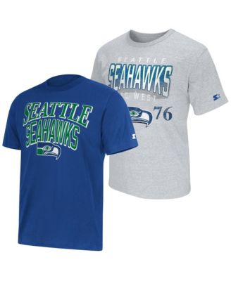 Мужской набор из двух футболок Starter Royal/Heather Gray Seattle Seahawks с ретро-логотипом