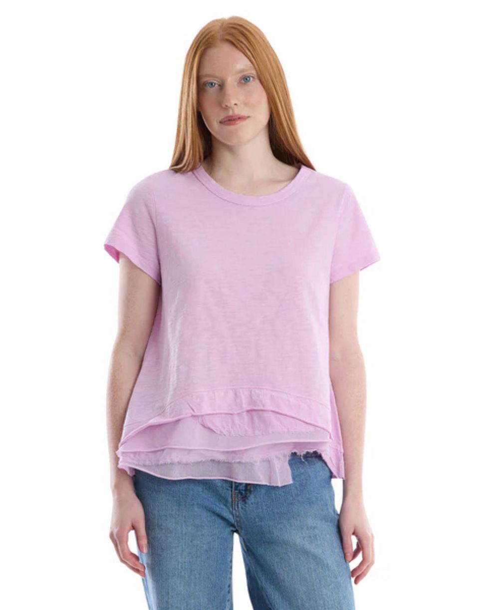 WILT Women's Boxy Short Sleeve Mixed Hem Tee