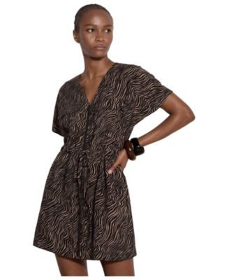 Apricot Women's A-Line Zebra-Print Mini Dress
