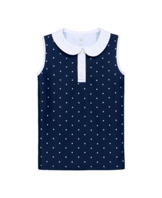 Navy polka dot