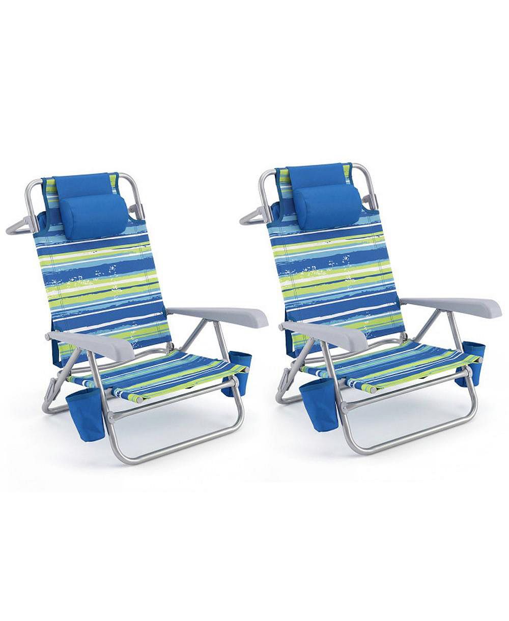 HONGGE 2-Pack Folding Beach Chair with 7-Position Backrest