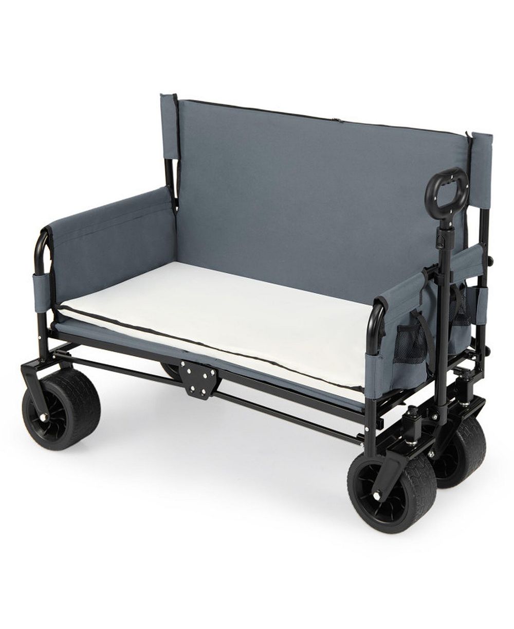 HONGGE 2-in-1 Collapsible Beach Wagon Convertible to a Bench