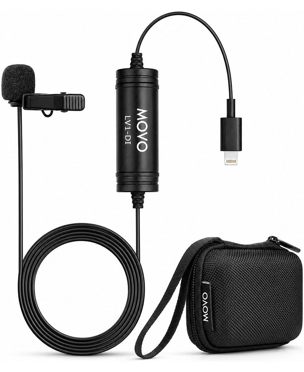 Movo Lavalier микрофон MFi Certified Lightning Omnidirectional с кабелем 20-Foot для iPhone и iPad
