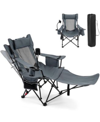 HONGGE 2-in-1 Reclining Camping Chair Featuring Detachable Footrest