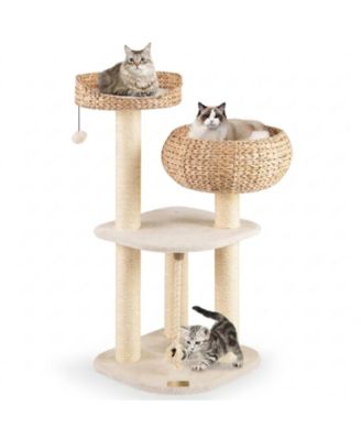 SUGIFT 41 in Rattan Cat Tree with Napping Perch