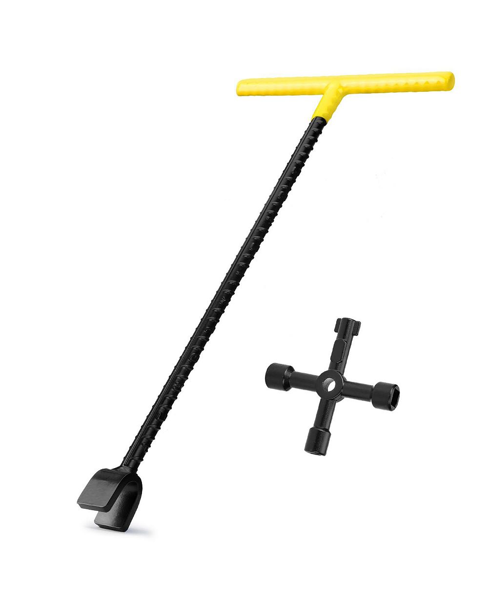 XDOVET Water Meter Key 4-Way T-Handle Shut Off Tool