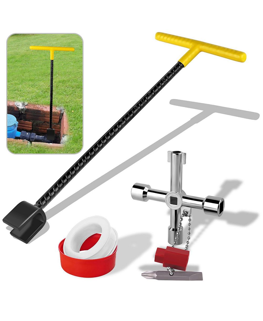 XDOVET Water Meter Key Shut Off Tool T-handle Wrench Valve Curb Main Underground