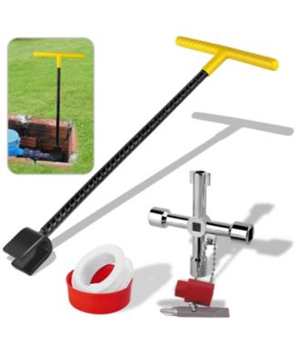 XDOVET Water Meter Key Shut Off Tool T-handle Wrench Valve Curb Main Underground