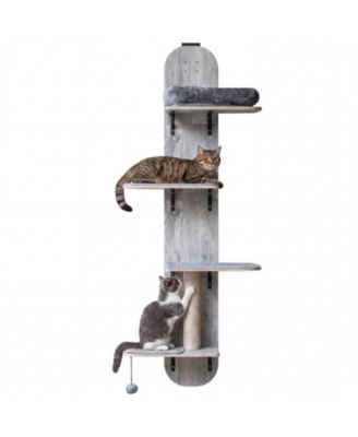 SUGIFT Door Hanging Cat Climber 4-Level Height Adjustable With Plush Bed