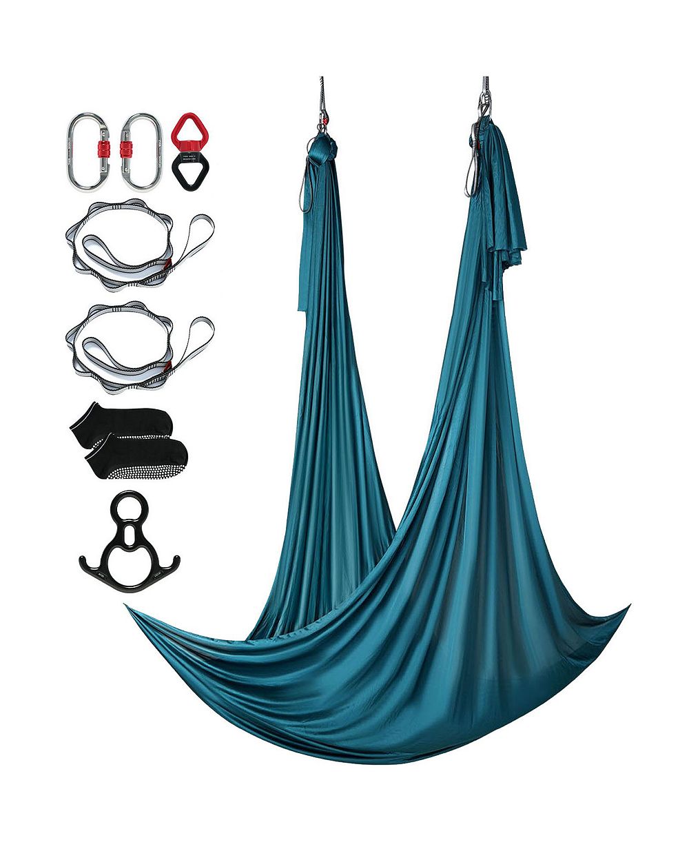 HONGGE 11-Yard Aerial Silk Yoga Hammock Kit with Rigging Hardware