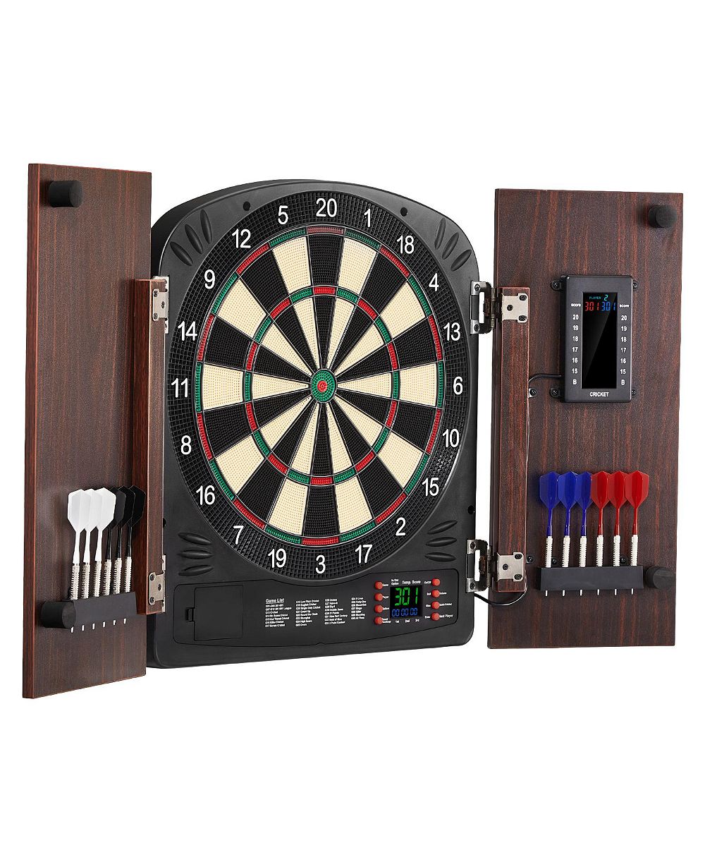 HONGGE Electronic Dartboard Cabinet Set with Soft Tip Darts