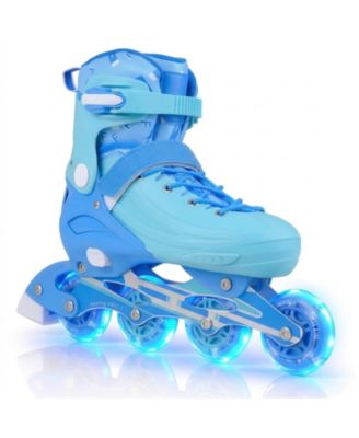 SUGIFT 4-Size Adjustable Light-Up Kids Inline Skates for Ages 9-14