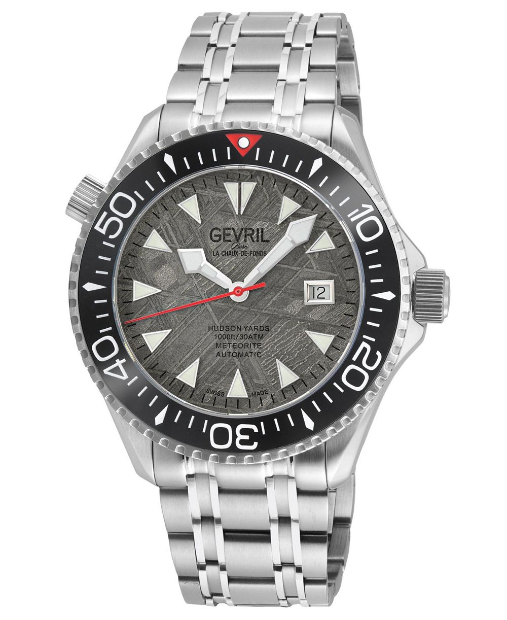 Мужские швейцарские часы Gevril Hudson Yards Silver Stainless Steel Automatic
