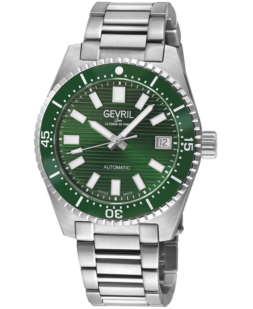 Gevril Мужские швейцарские часы Atlantic Avenue Automatic Silver Stainless Steel