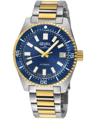 Мужские швейцарские часы Gevril Men's Swiss Made Atlantic Avenue Swiss Automatic Two tone Stainless Steel Bracelet Watch