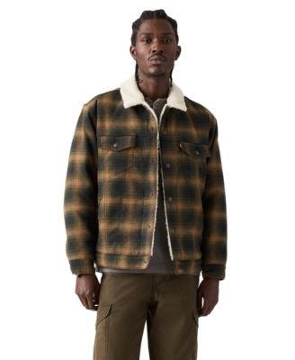 Levi's® Мужская куртка-тракер в клетку с подкладкой из шерпы,regular fit