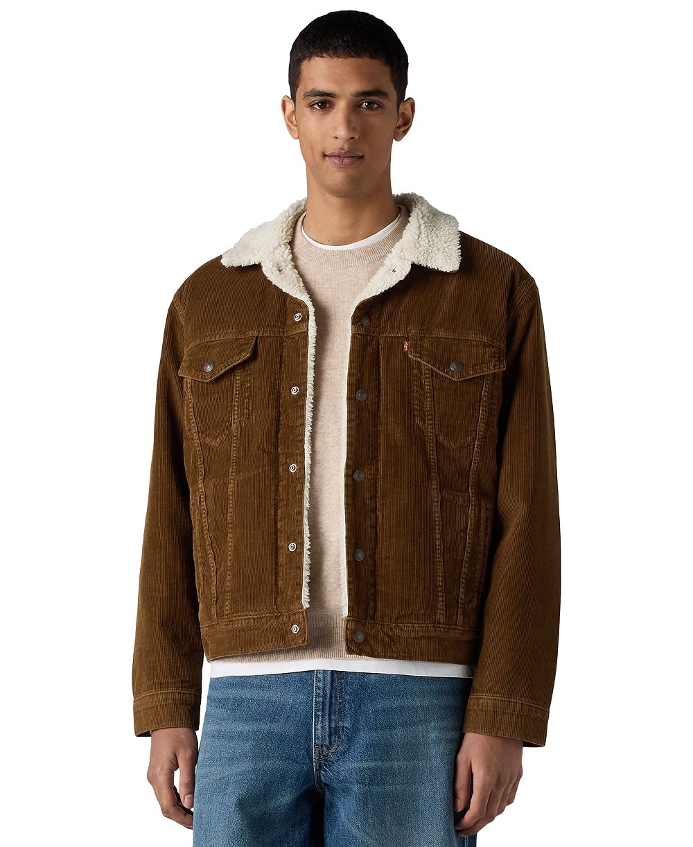 Levi's Men's Plaid Sherpa-Lined Regular-Fit Trucker Jacket