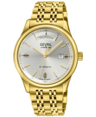 Мужские швейцарские часы Gevril Excelsior Swiss Automatic IP Stainless Steel Bracelet