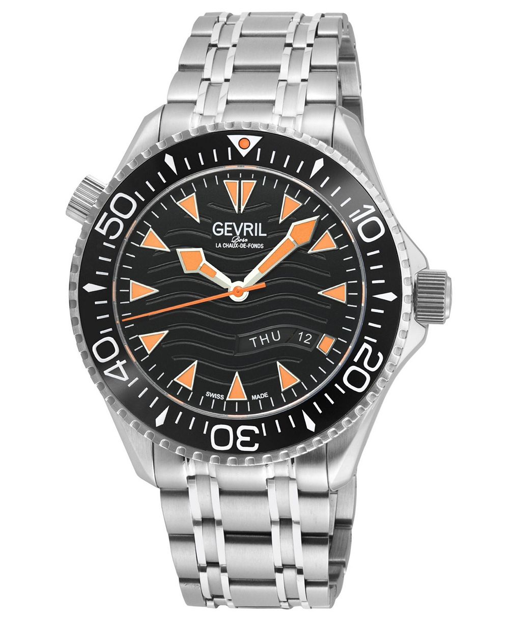 Gevril Мужские швейцарские часы Hudson Yards Automatic, серебристая сталь