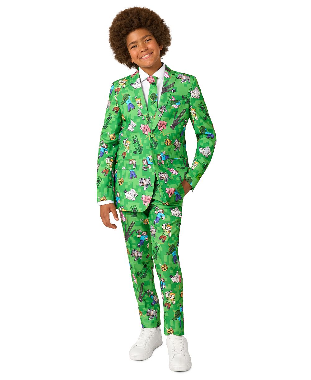 OppoSuits Boys' 8-20 Official Minecraft Suit Blazer, Pants and Tie, 3-Piece Set