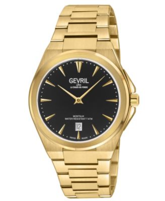 Мужские швейцарские часы Gevril Montauk Swiss Quartz IP Stainless Steel Bracelet Watch