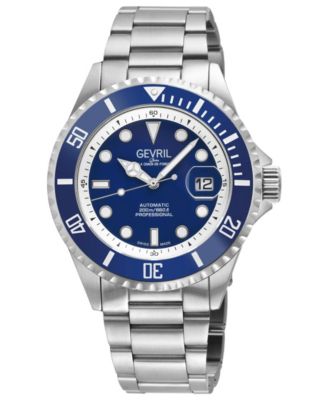 Gevril Мужские Swiss Made Wall Street Automatic Watch Silver Stainless Steel Bracelet