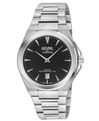 Мужские часы Gevril Montauk Swiss Quartz Silver Stainless Steel