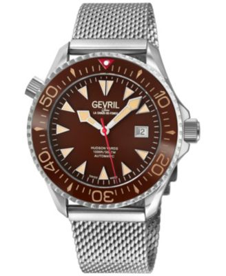 Gevril Мужские швейцарские часы Hudson Yards Swiss Automatic серебристая нержавеющая сталь с сетчатым браслетом