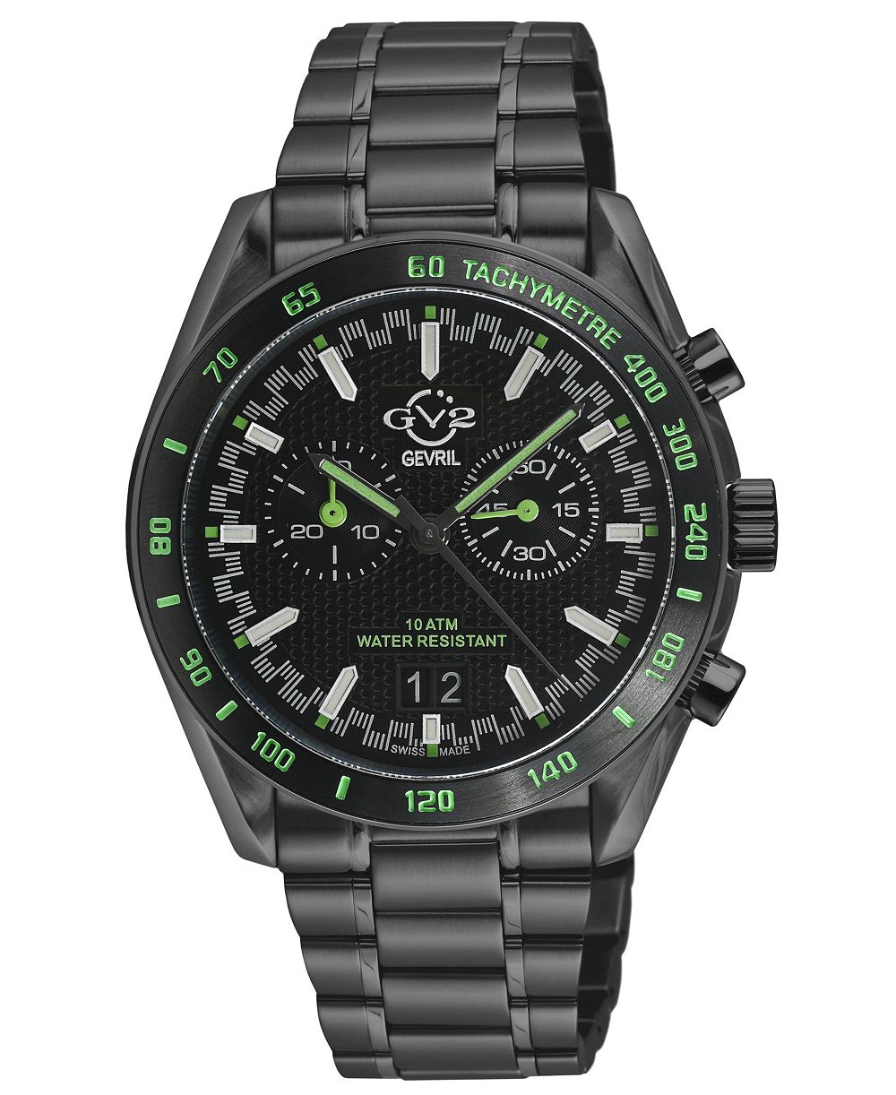 Часы GV2 by Gevril Men's Swiss Made Freccia Swiss Quartz IP Stainless Steel Bracelet
