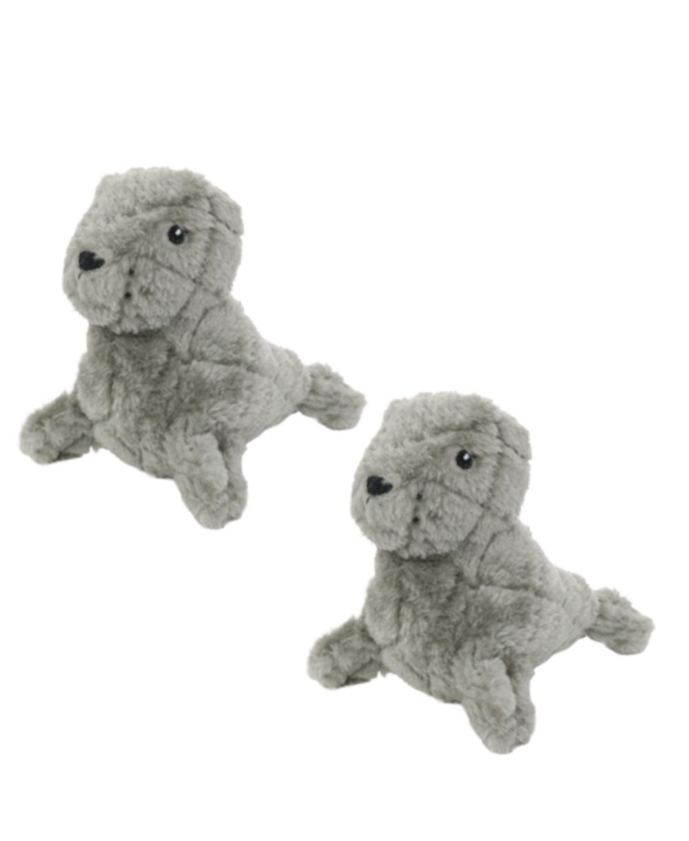 Mighty Jr Arctic Seal 2 Pack, Durable Plush Squeaky Dog Toy