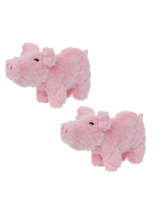 Mighty Jr Farm Piglet 2 Pack, Durable Plush Squeaky Dog Toy