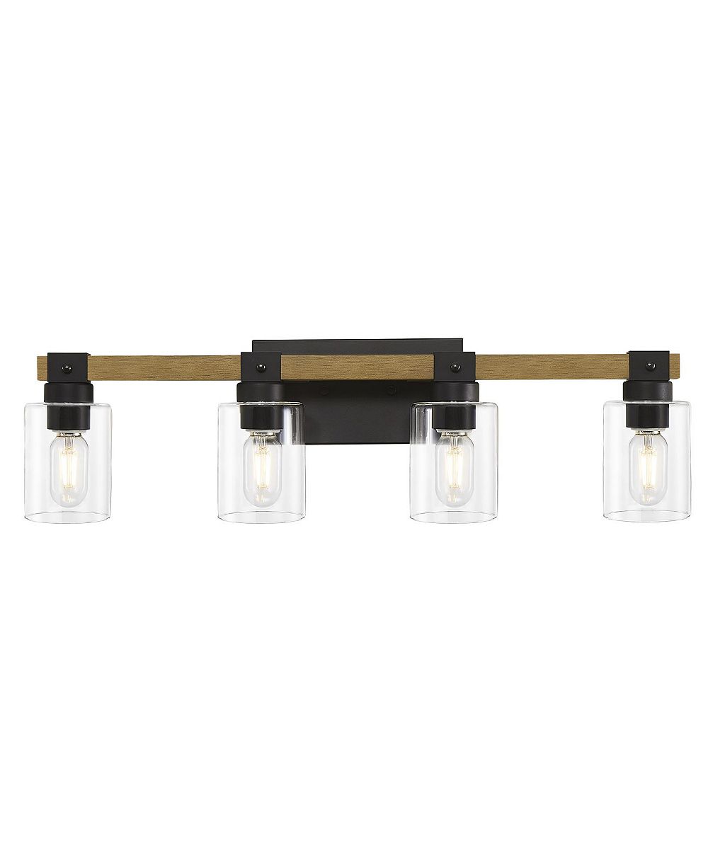 Настенный светильник BUSDAYS 4 Light Farmhouse Vanity с прозрачными стеклянными плафонами для ванной комнаты, спальни или коридора